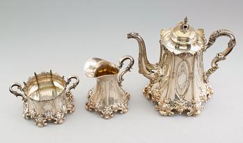 KAFFESERVIS, 3 delar, silver, K Anderson, Stockholm 1902. Vikt ca 1862 gram.