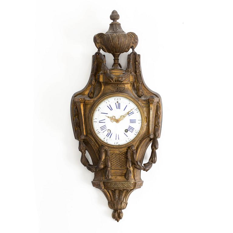 A LOUIS XVI STYLE WALL CLOCK, late 1800s/ early 1900s.