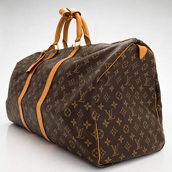 Louis Vuitton, a Monogram Canvas 'Keepall 55' weekend bag.