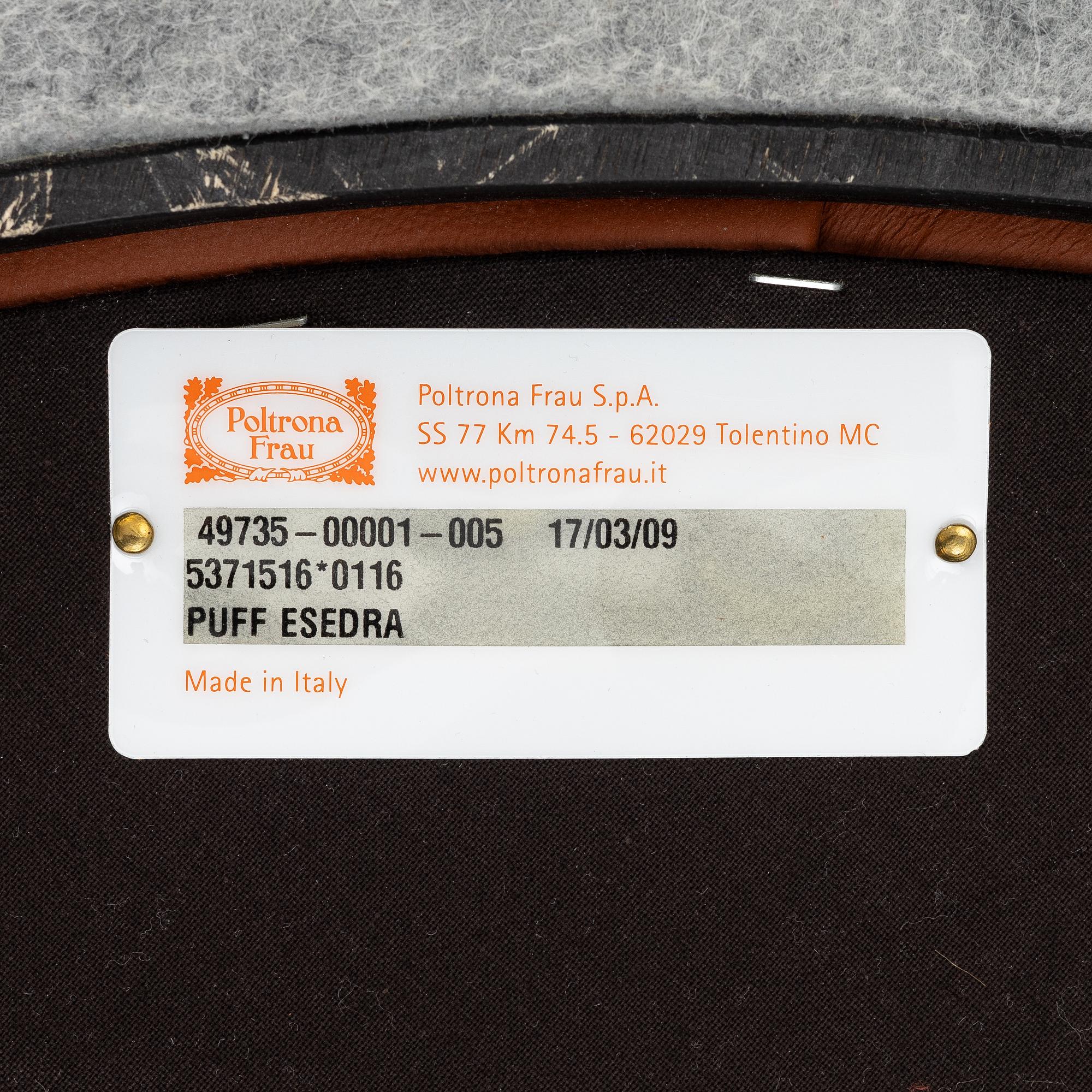 Monica Förster, an 'Esedra' ottoman, Poltrona Frau, Italy.