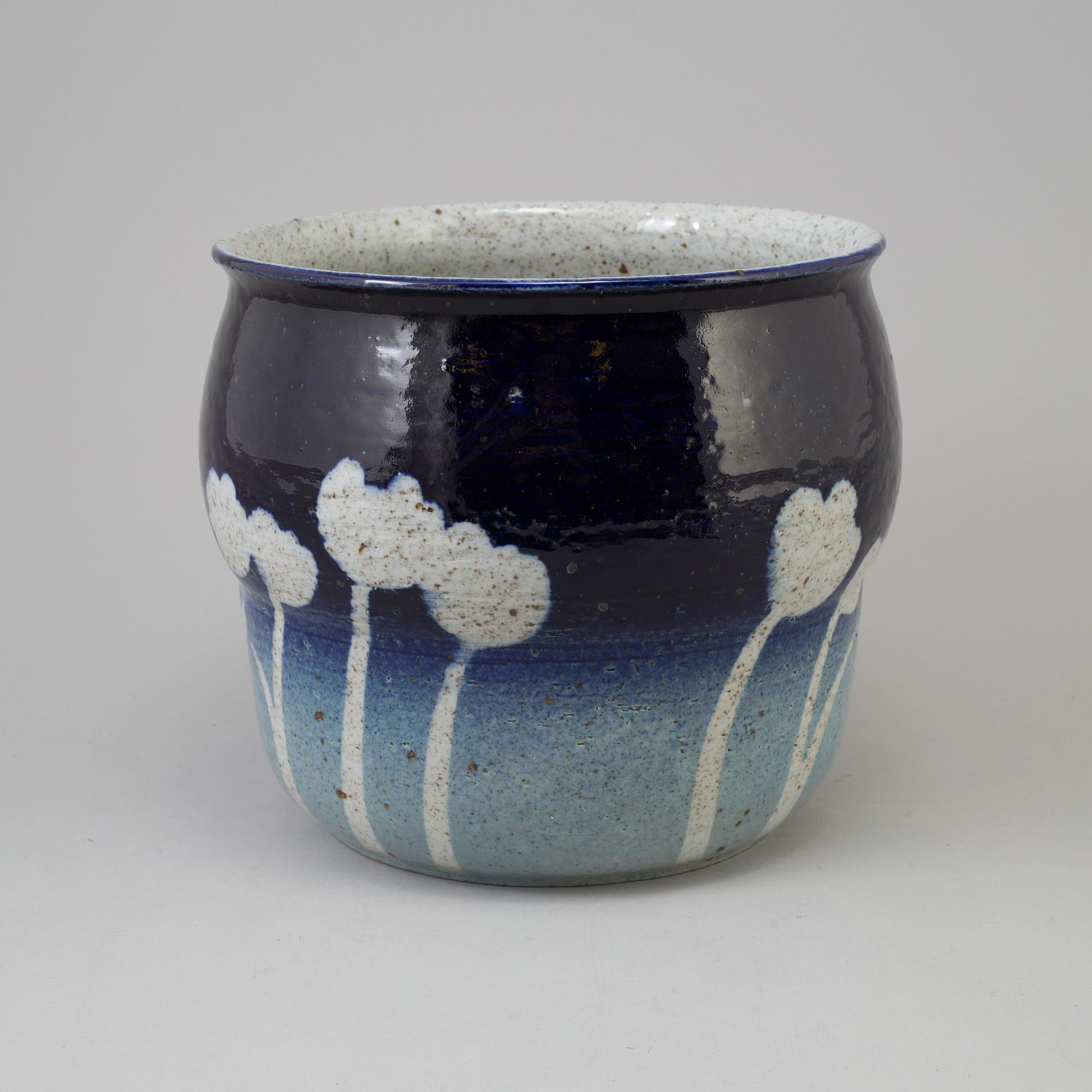 JACKIE LYND, a glazed stoneware flower planter, Rörstrand, Sweden.