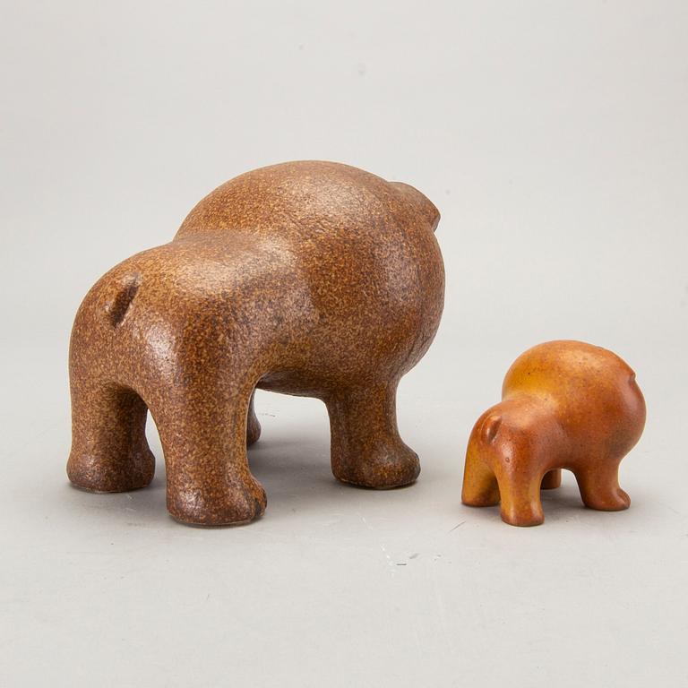LISA LARSON, figuriner, stengods, 2 st Bulldog, Gustavsberg.