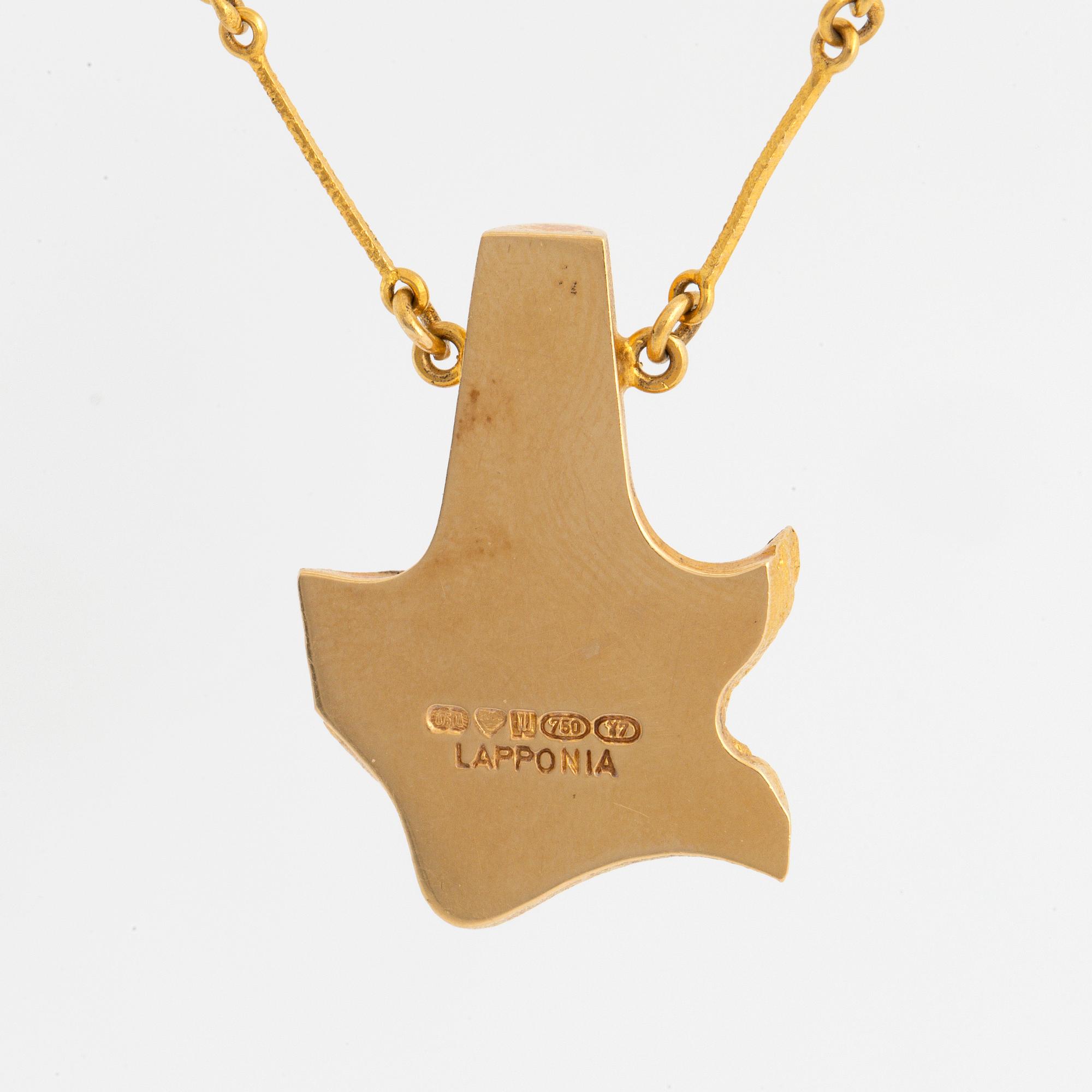 A Björn Weckström for Lapponia pendant in 18K gold set with zoisite.