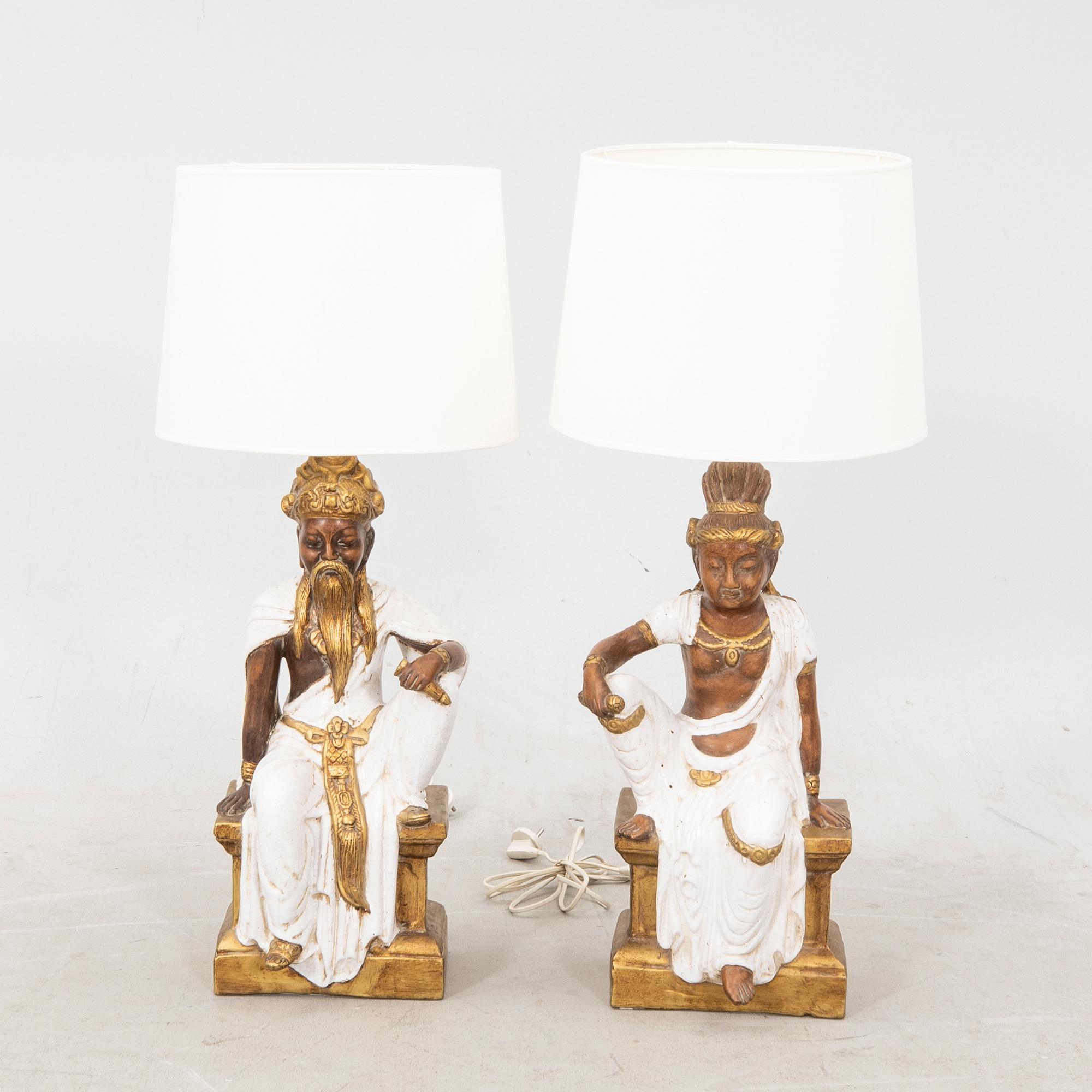 Table lamps a pair 1970s.