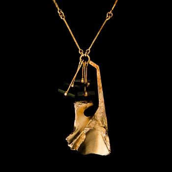 BJÖRN WECKSTRÖM, COLLIER, "Semiramis", turmaliner, 14K guld. Lapponia 1973.