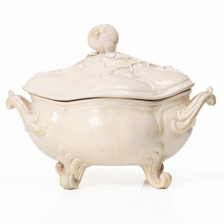 A Rococo tureen with cover, probably Marieberg, 18th Century.