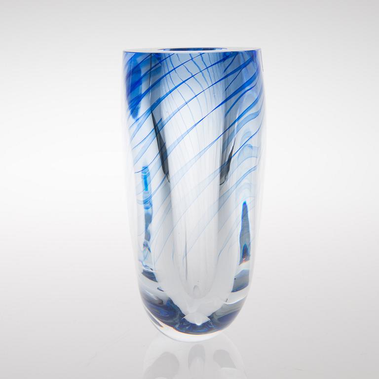 A glass vase signed Markus Eerola Iittala 1997 and numbered 35/500.