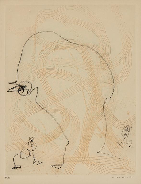 Max Ernst, etching in colours, 1966, signed 55/99.