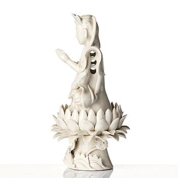 Figurin, porslin, blanc de Chine, Kina, sen Qingdynasti / omkring 1900.