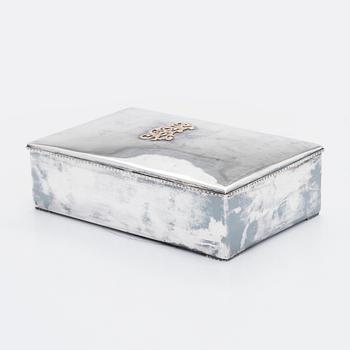 A silver cigar box, Finnish control marks, Helsinki 1929.