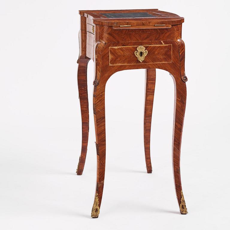 A Rococo rosewood parquetry poudreuse by C. Linning (master in Stockholm 1744-79).