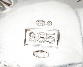 KAFFESERVIS, 3 delar, silver, svenska importstämplar. Vikt ca 1335 gram.