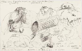 ULF RAHMBERG, mixed media on paper, signed with monogram.