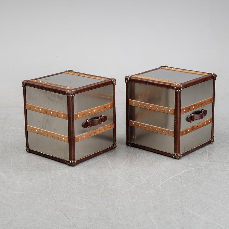 A pair of contemporary side tables.