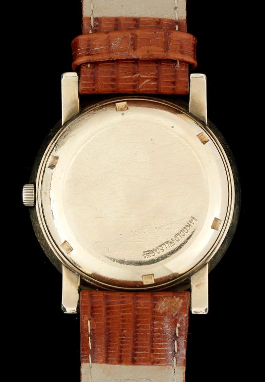 ARMBANDSUR, herr, Girard Perregaux, gyromatic, guld på stål, 1940/50-tal.