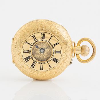 Pocket watch, 18K gold, 32 mm.