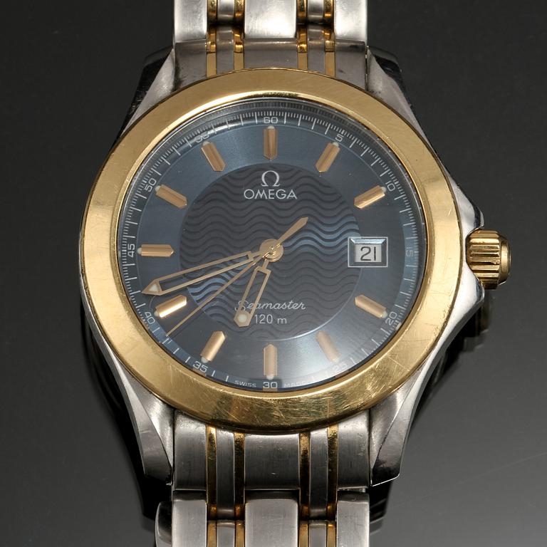 ARMBANDSUR, herr, stål samt 18k guld, "Seamaster 120 m" , Omega, 2000-tal.