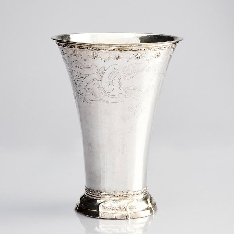 Daniel Lundström, bägare, delvis förgyllt silver, Stockholm, 1778. Gustaviansk.
