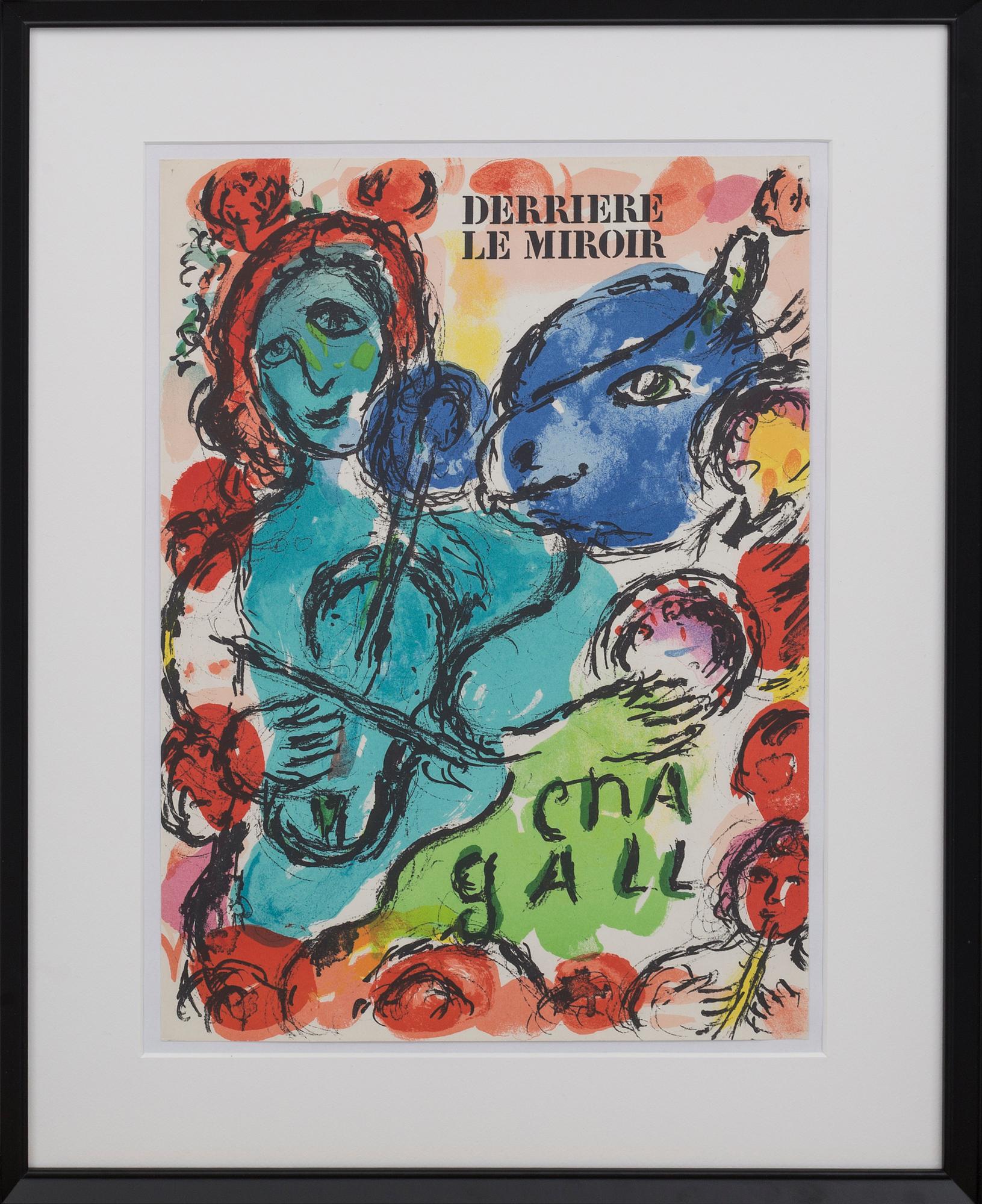 MARC CHAGALL, färglitografi, omslag till Derrière le Miroir nr 198 1972.