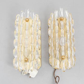 Carl Fagerlund, a pair of wall lamps, model 2355/111, Orrefors.
