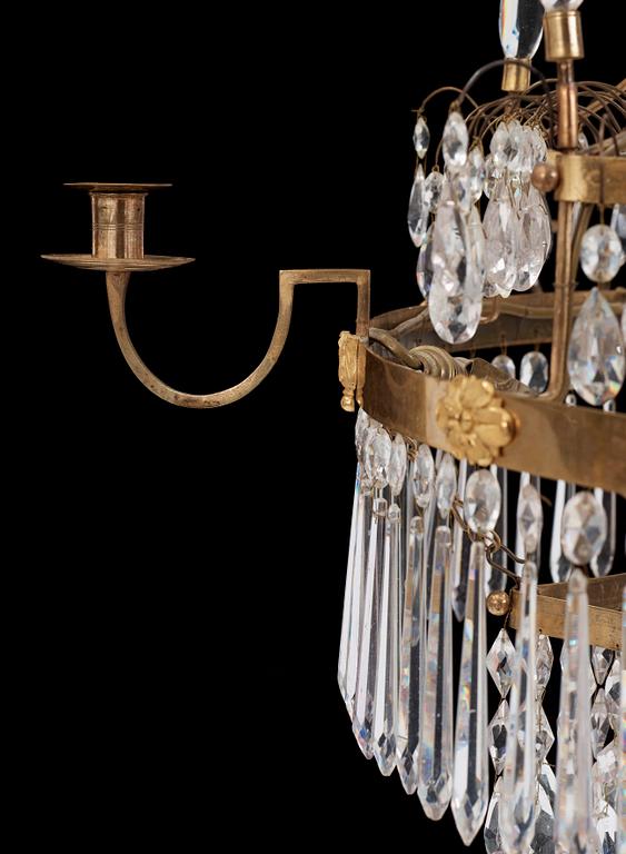 A late Gustavian seven-light chandelier by C. H. Brolin (1765-1832).