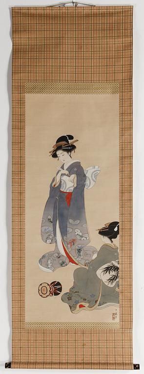 RULLMÅLNING på papper, Japan omkring år 1900.