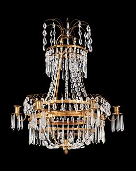 648. A late Gustavian circa 1800 seven-light chandelier.