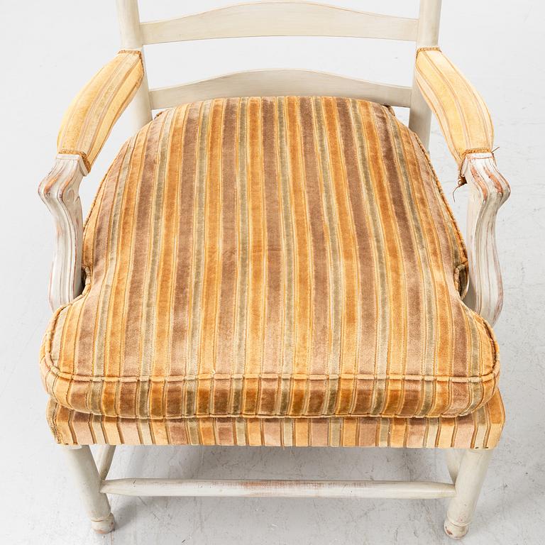 Armchairs, a pair, 'Gripsholm Armchair no. 53', SO Larsson Stilmöbler, second half of the 20th century.