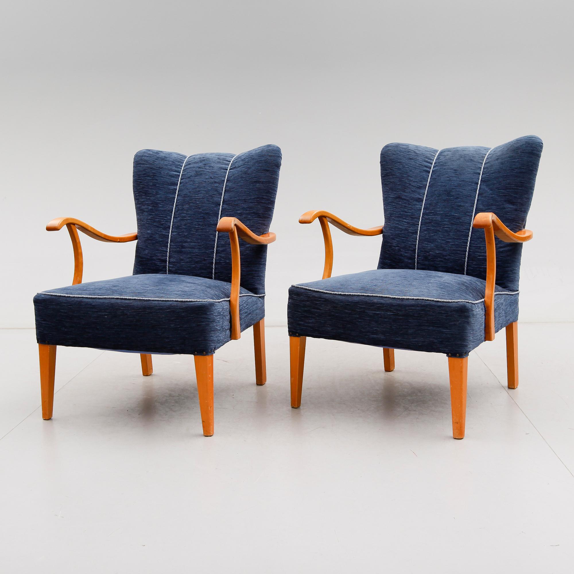 FÅTÖLJER, 1 par, 1900-talets mitt.