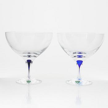 Erika Lagerbielke, a group of five 'Intermezzo' glass bowls, Orrefors.