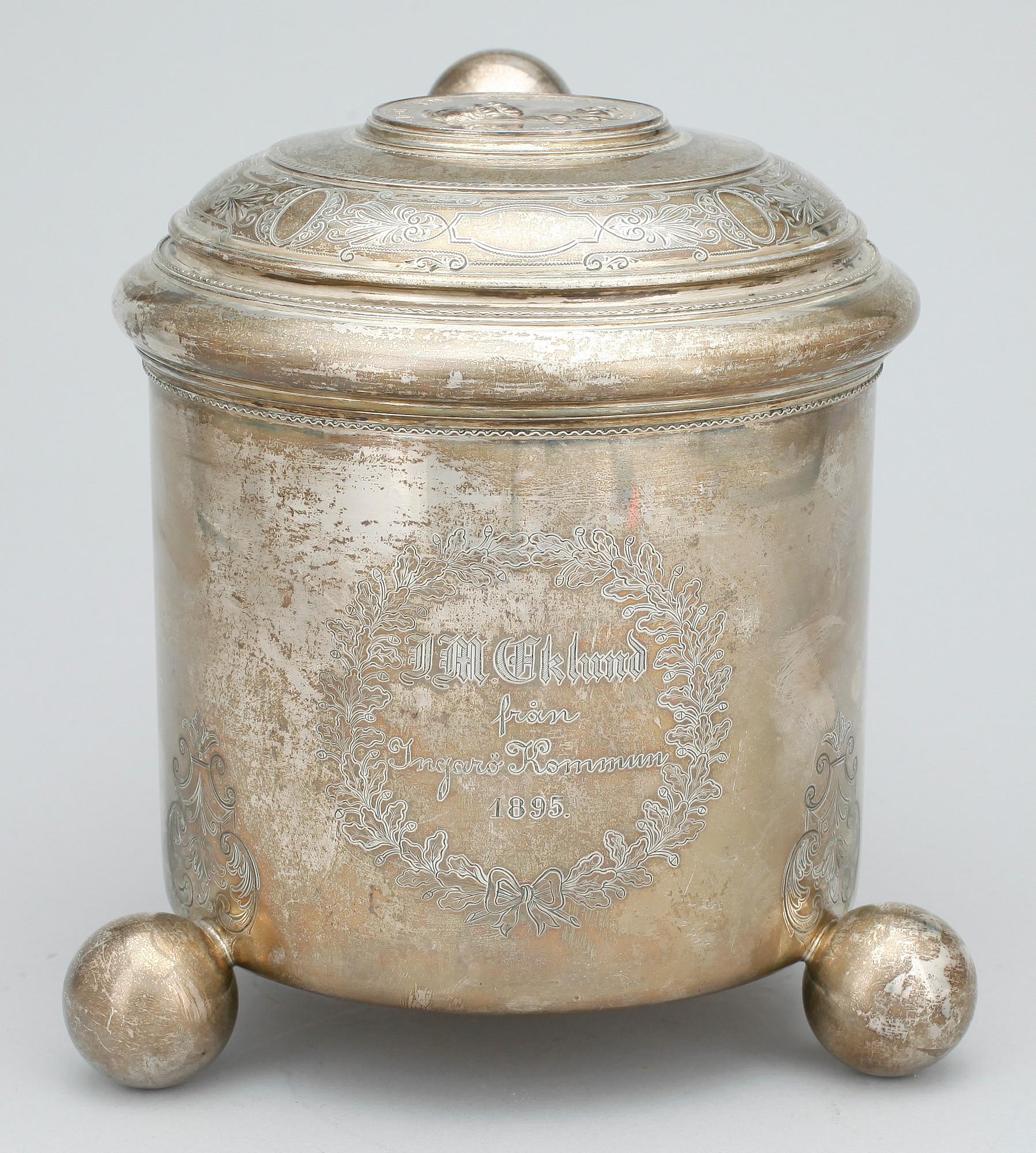 DRYCKESKANNA, silver, barockstil, GAB, Stockholm 1894. Vikt 769 gram.