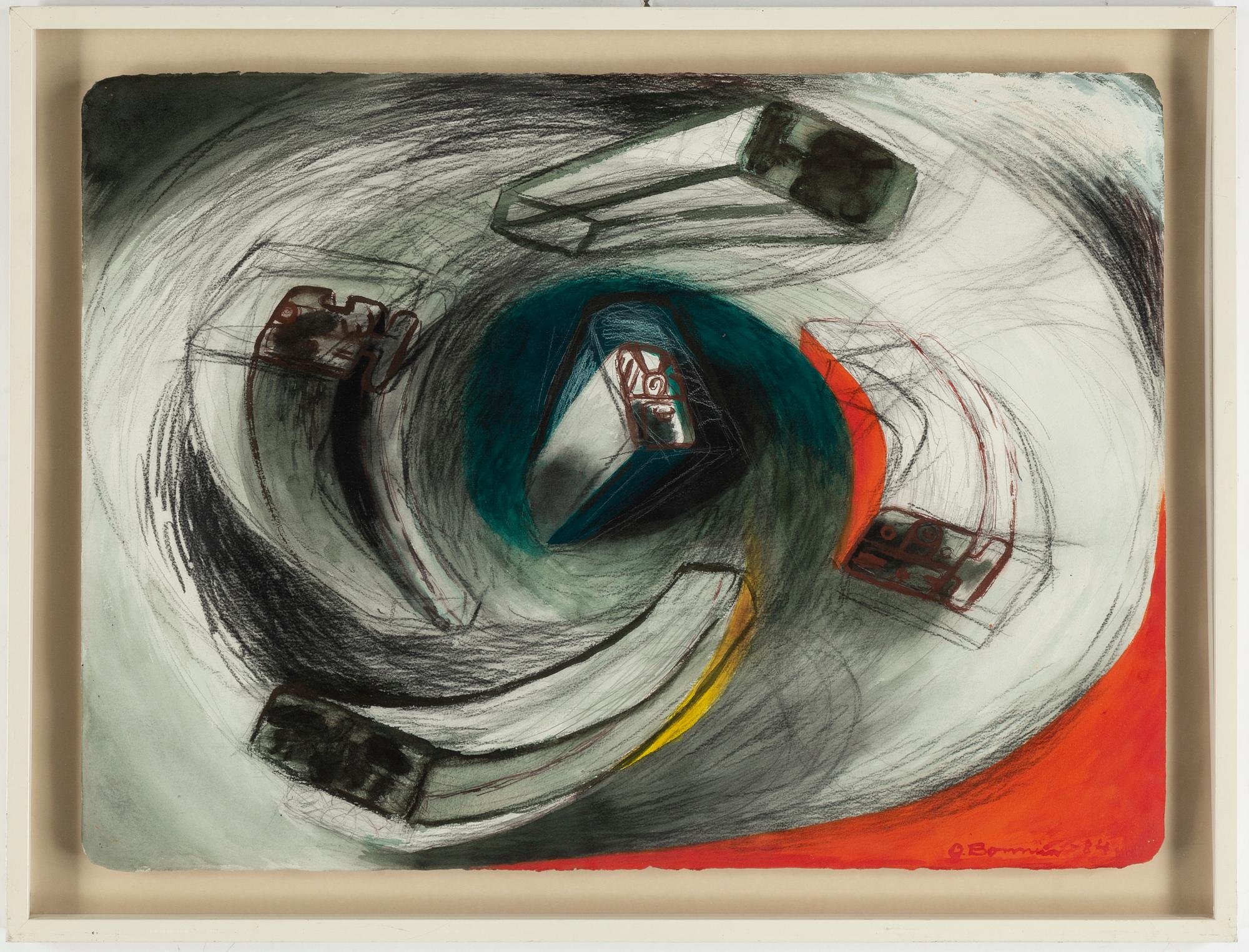 Olle Bonniér, mixed media, signed, dated -84.