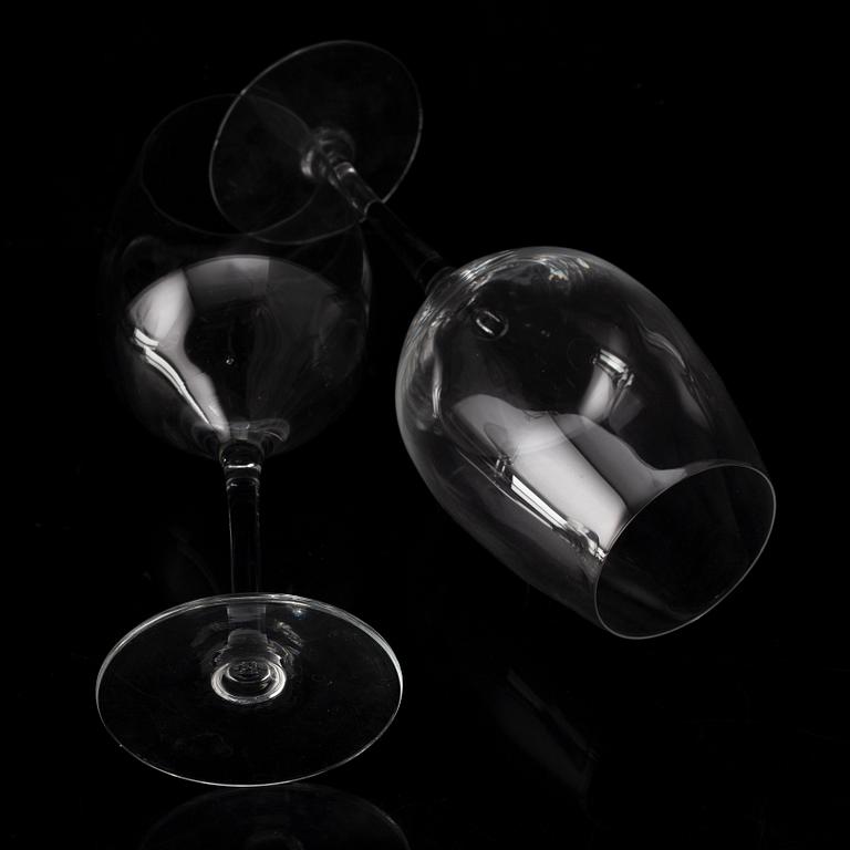 Reijmyre Glasbruk, "Senses", a set of 23 white wine glasses and 24 champagne glasses, design Lina Öhlund.