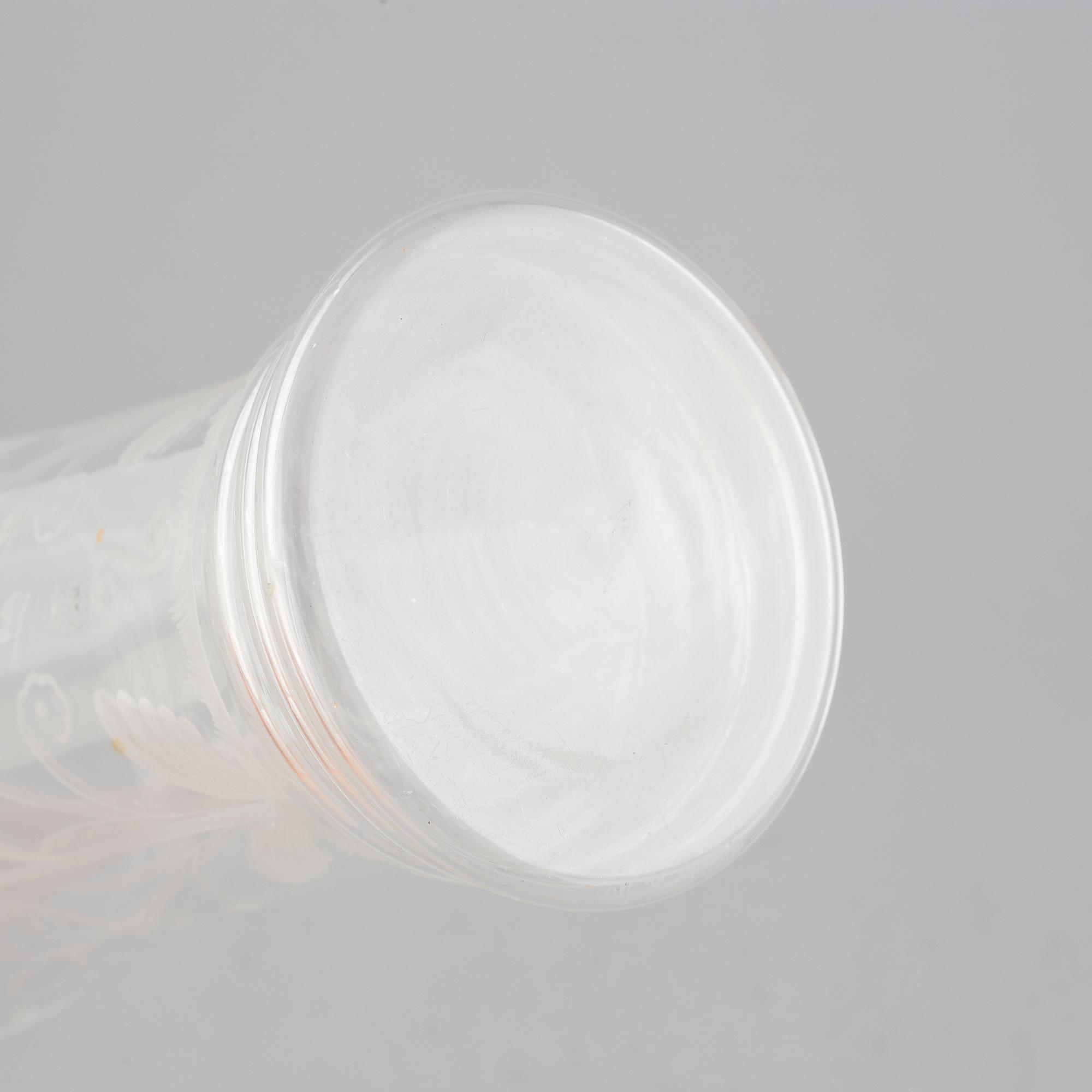 Edward Hald, a glass vase, 'Urskogen', Orrefors, numbered 378.