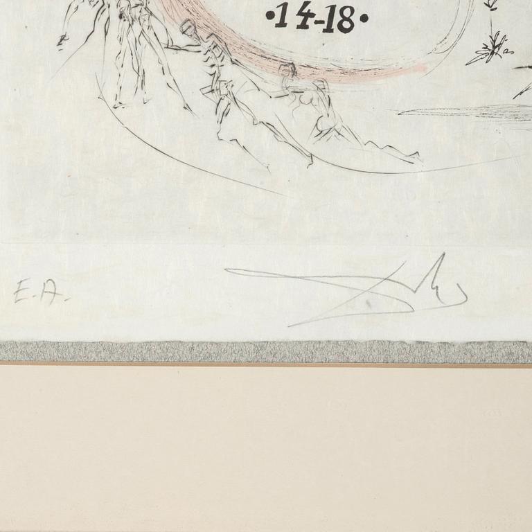 SALVADOR DALÍ,  hand coloured etching on Japon paper, signed in pencil and numbered EA, 1967.