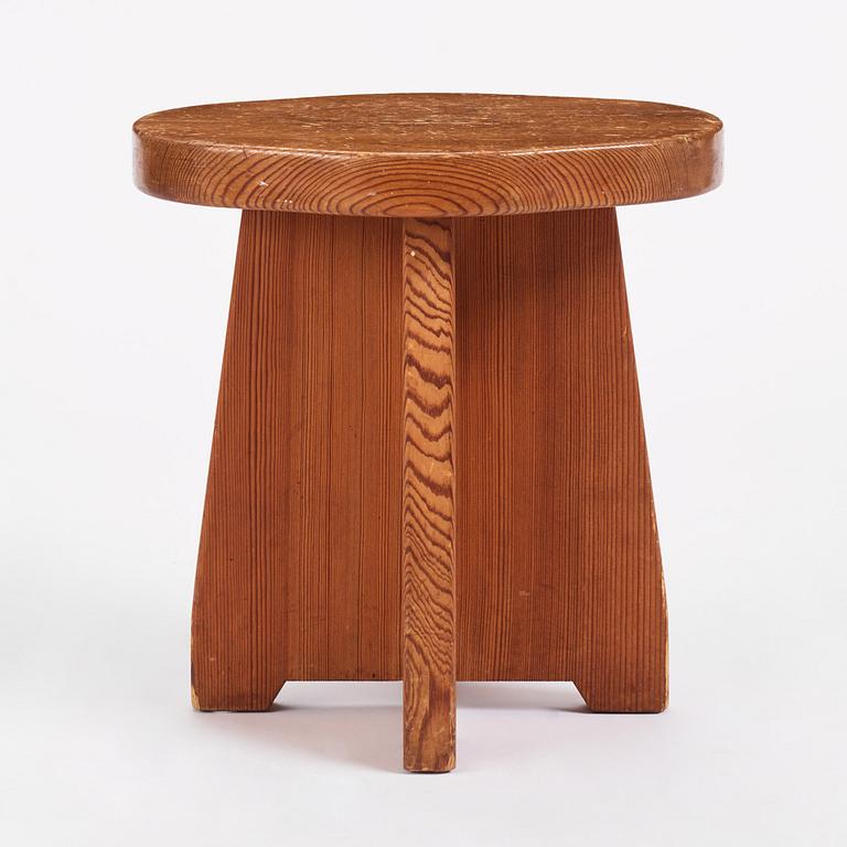 David Rosén, a Swedish Modern "Berga" pine stool, Nordiska Kompaniet, 1940s.