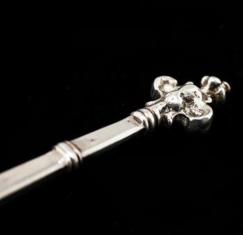 A Swedish 17th century silver spoon, mark of Jöran Hieronymi Bernegau, Norrköping (1648- 1679).