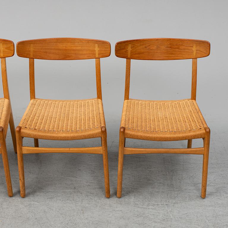 HANS J. WEGNER, stolar, 4 stycken, "Spisestolen", CH-23, Danmark.