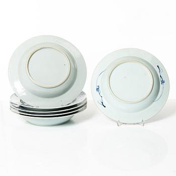 Djupa tallrikar, 8 st, kompaniporslin, Kina, Qingdynastin, Qianlong (1736-95).