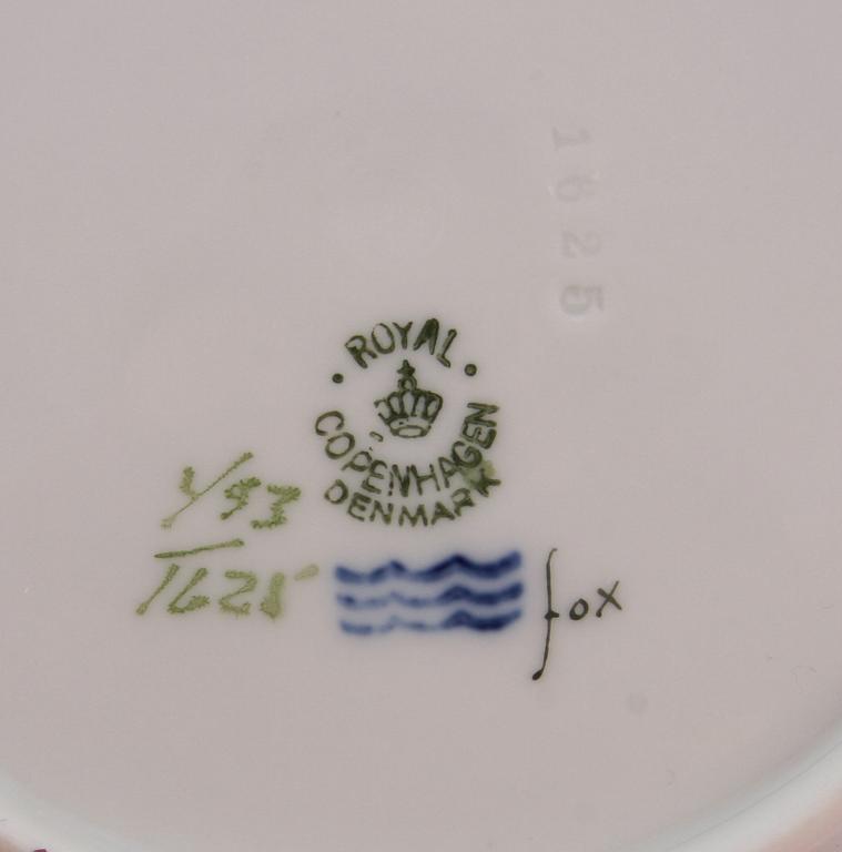 ASSIETTER, 6 st, porslin, "Sachsisk blomst", Royal Copenhagen.