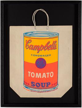 Andy Warhol · ANDY WARHOL, färgserigrafi på papperspåse, 1966, utgiven av Institute of Contemporary Art, Boston.