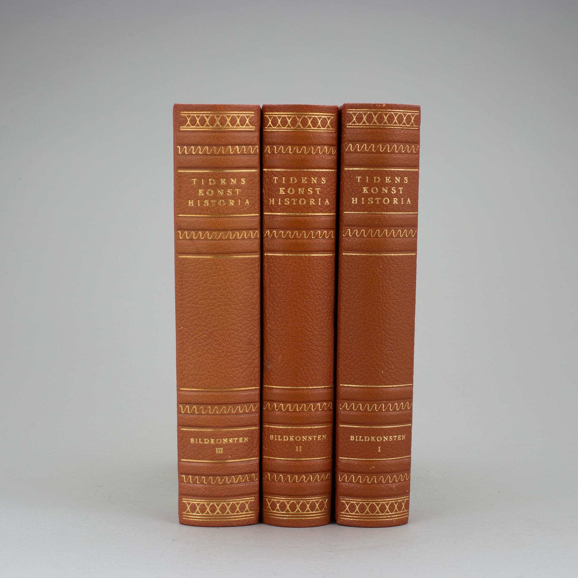 TIDENS KONSTNHISTORIA, 3 volymer, Tidens förlag 1948 och 1950.