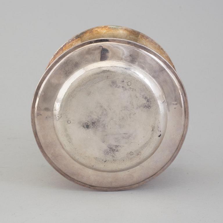 JOHAN GUSTAF ÅKERMAN, såsskål med fat, silver, Stockholm, 1820.