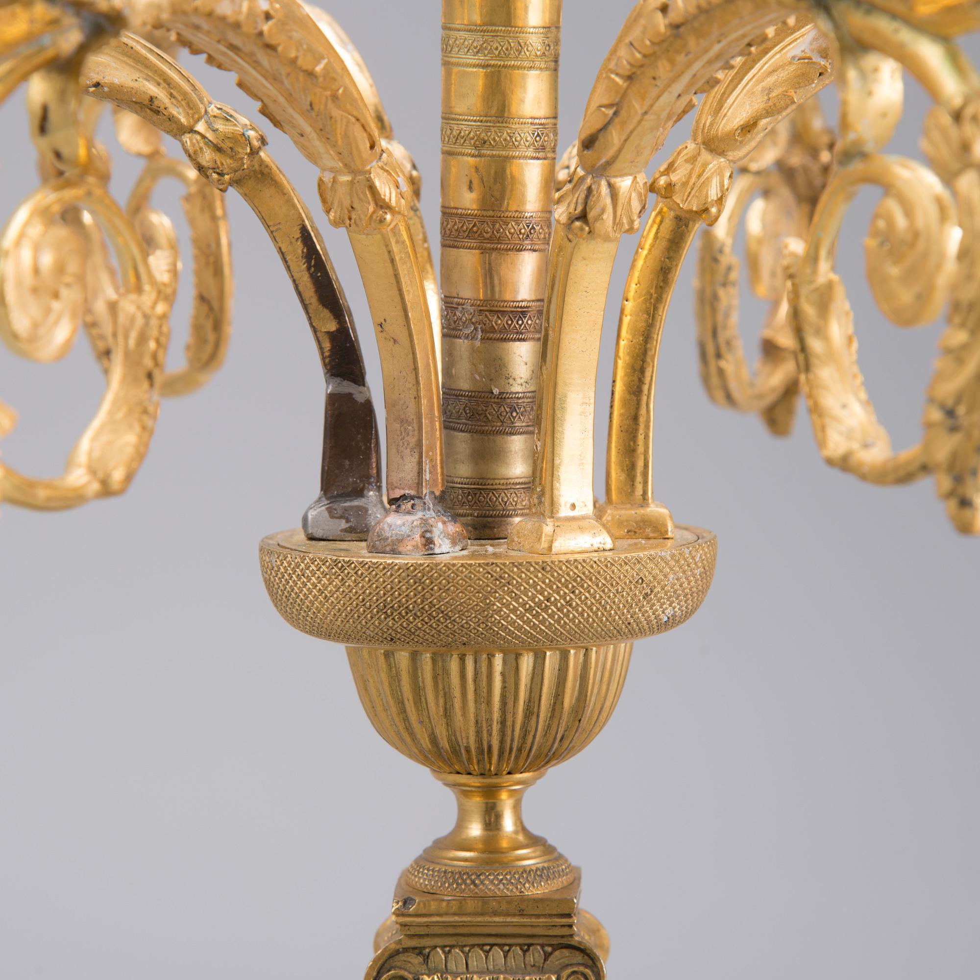 A RUSSIAN ORMOLU CANDELABRA, early 19th century.