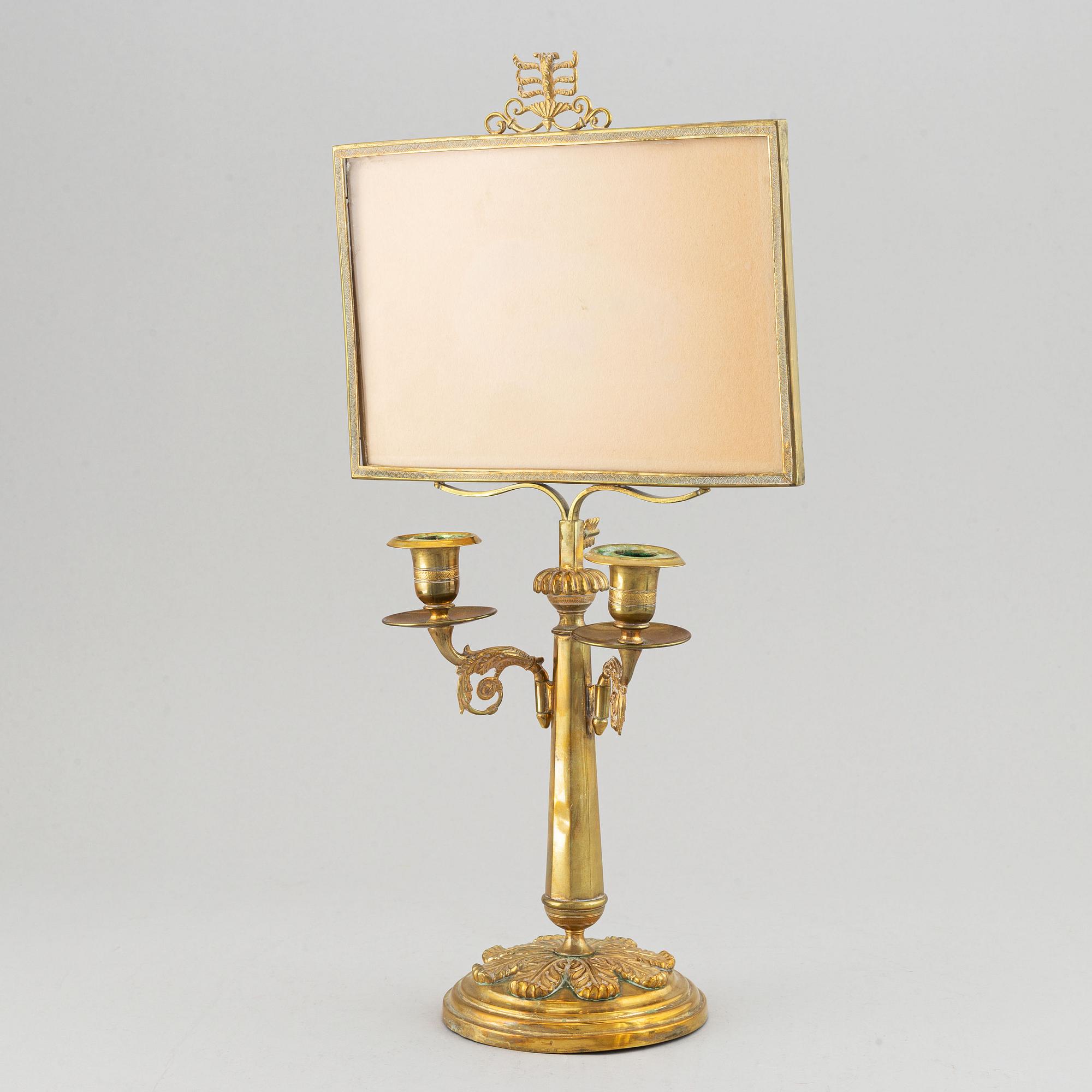 A bronze empire lithofany holder, first half of the 19th century.