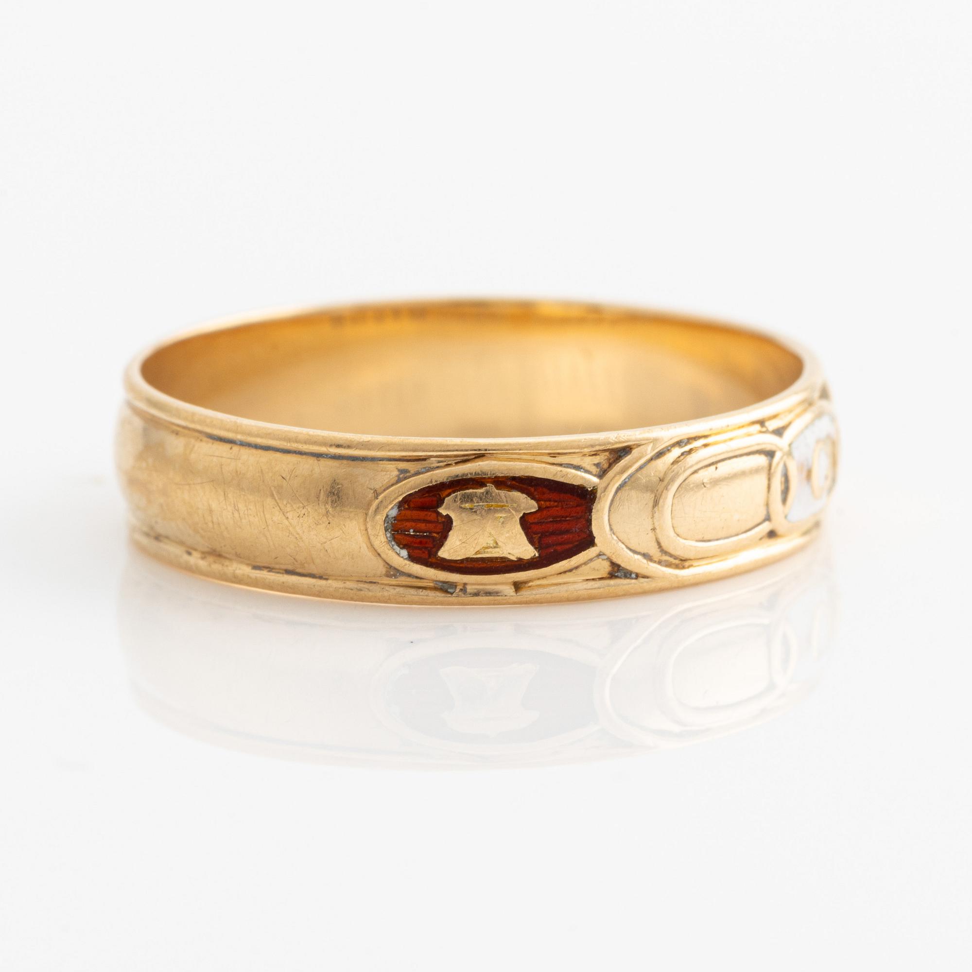 Ring 18K guld, Odd Fellow.