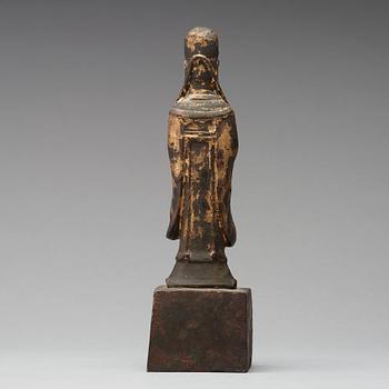 A copper alloy figure of a daoist dignitary, late Ming dynasty (1368-1644).