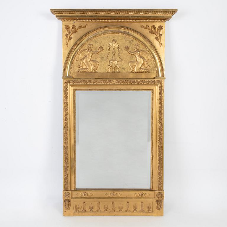 A Gustavian style mirror, second half of the 19th Century.