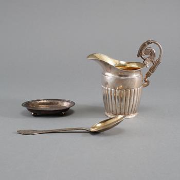 PARTI SILVER, 3 delar, bl a Stockholm, 1700-1800-tal, vikt 189 gram.