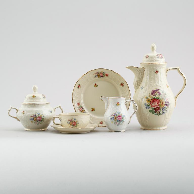 KAFFESERVIS, 24 delar, porslin, Sanssouci, Rosenthal.